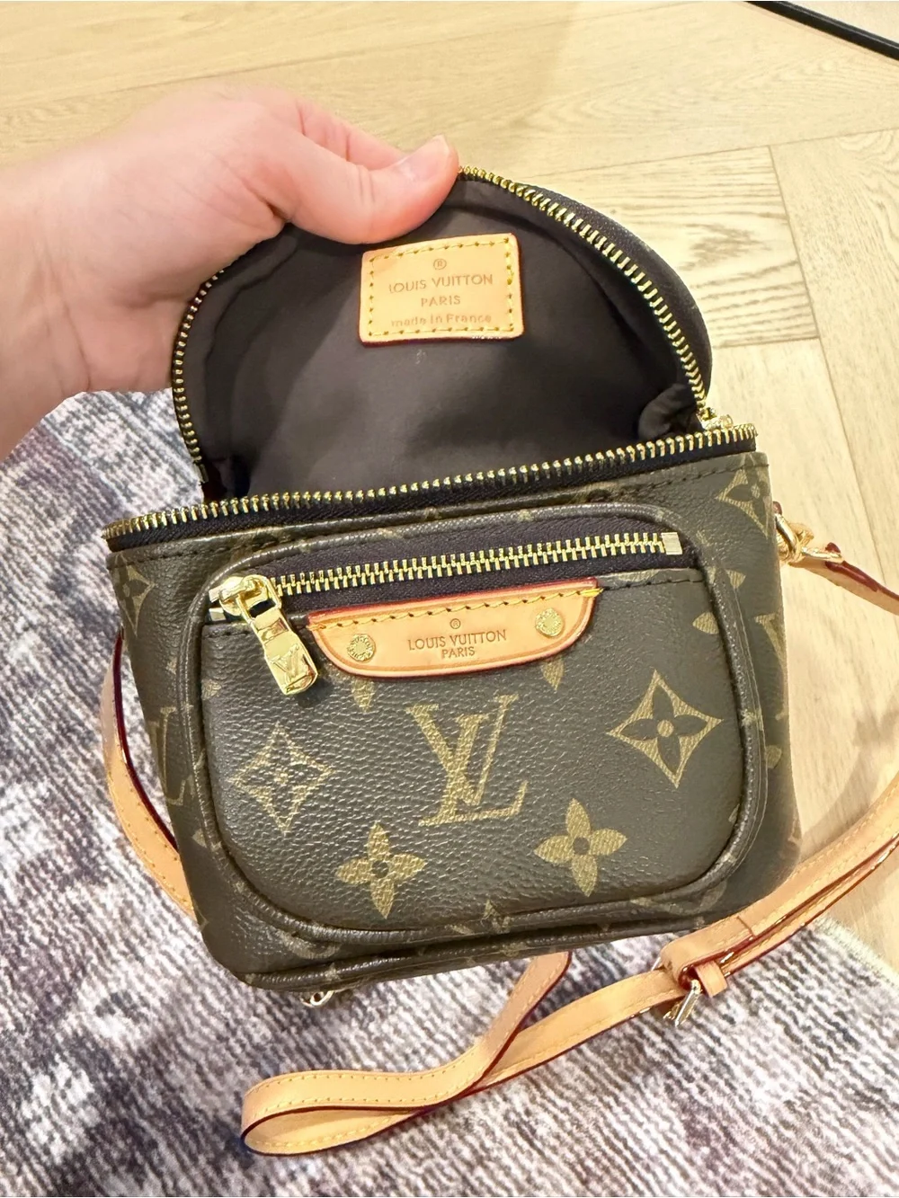 Designer Inspired Brown Monogram Crossbody Bag